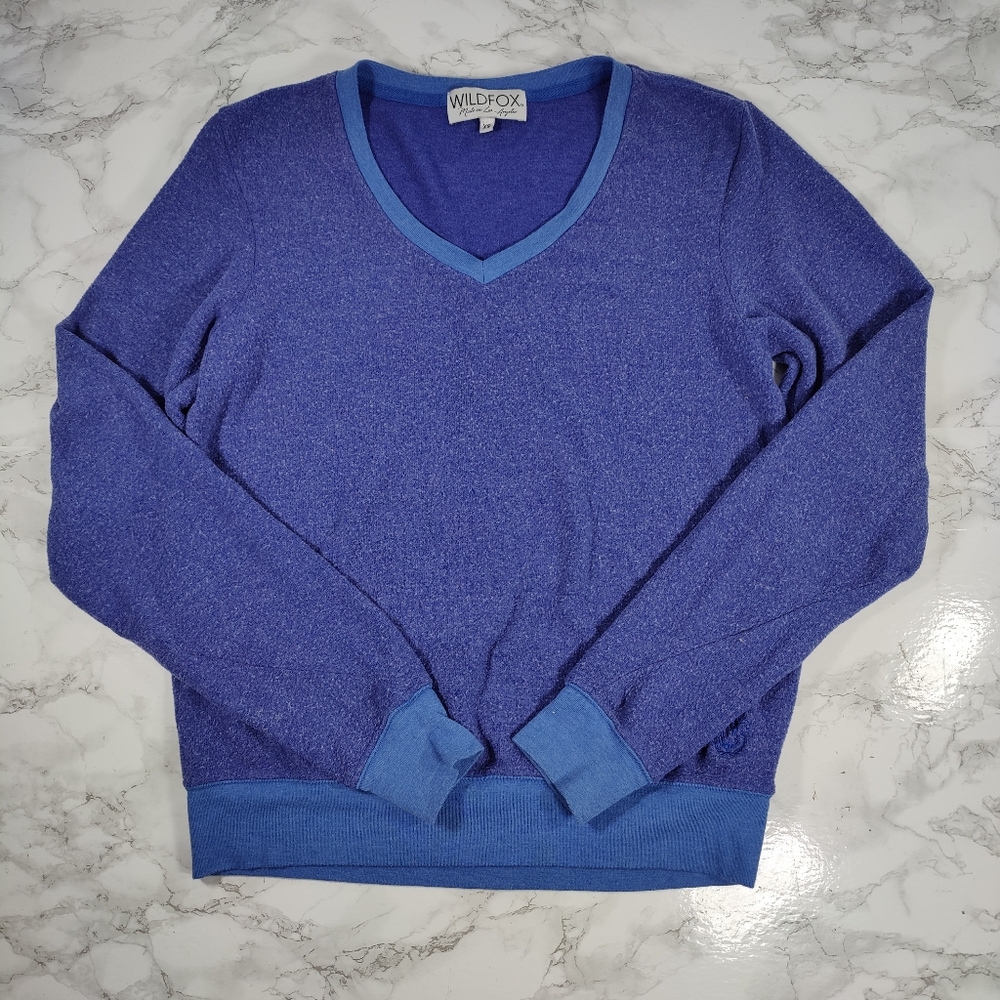 Wildfox Baggy Beach Jumper Blue Sweatshirt XS